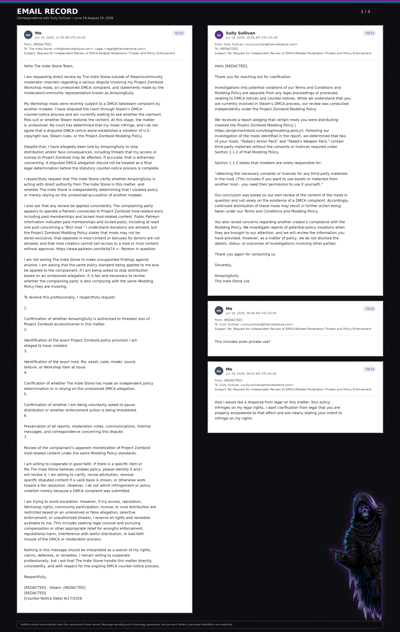 Email record 1 / 3